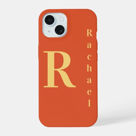 Style moderne Monogramme Nom Burnt Orange (Verso)