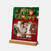 Style moderne Rouge or Noël Photo de famille (Angle)