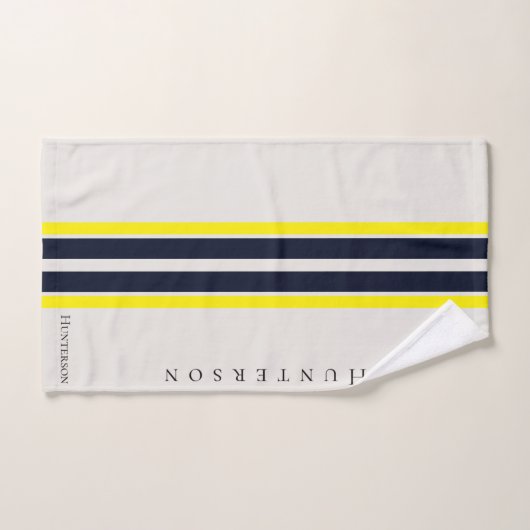 Style moderne simple Côtier jaune, noir et blanc (Serviette à main)