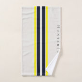 Style Moderne Simple Jaune, Noir & Blanc Coastal (Serviette à main)