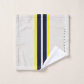 Style Moderne Simple Jaune, Noir & Blanc Coastal (Gant de toilette)