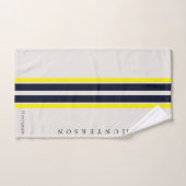 Style Moderne Simple Jaune, Noir & Blanc Coastal (Serviette à main)