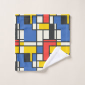 Style Mondrian coloré Abstrait géométrique (Gant de toilette)