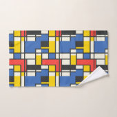 Style Mondrian coloré Abstrait géométrique (Serviette à main)