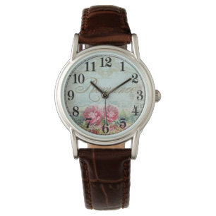 Style : Montre en acier blanc en strass féminin