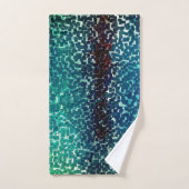 Style mosaïque bleu néon sur verre martelé brut (Serviette à main)