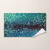 Style mosaïque bleu néon sur verre martelé brut (Serviette à main)