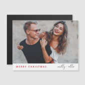 Style Noël moderne Couple Magnet Card moderne (Devant / Derrière)