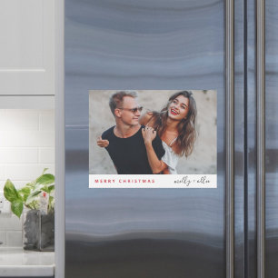 Style Noël moderne Couple Magnet Card moderne