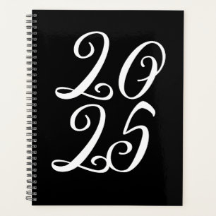 Style noir blanc personnalisé script année typogra