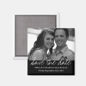 Style noir Enregistrer la date Magnet photo (Recto/Verso)