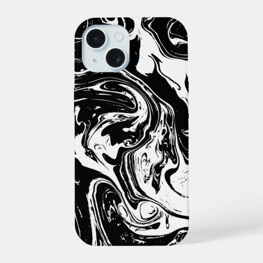 Style noir et Marbre blanc iPhone 15 (Verso)