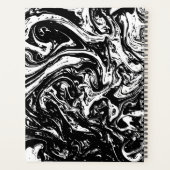 Style noir et Marbre blanc Planner personnalisé (Dos)