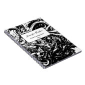 Style noir et Marbre blanc Spiral Carnet personnal (Côté Droit)