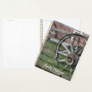 Style occidental Rustique Wagon Wheel Daily Planne