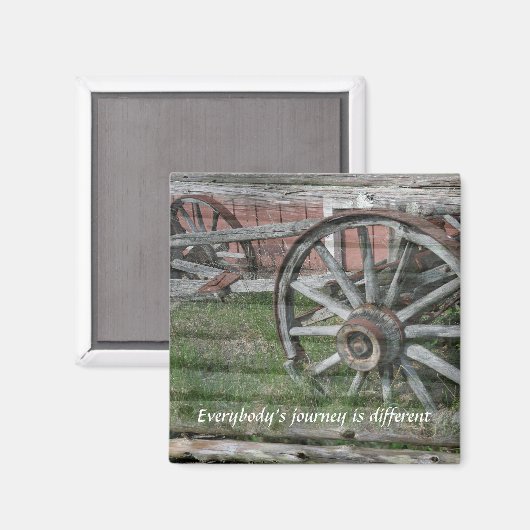 Style occidental Rustique Wagon Wheel Magnet (Recto/Verso)