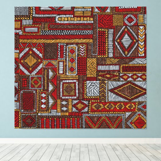 Style Patchwork Impression ethnique brodée (Insitu (Plancher de Bois))