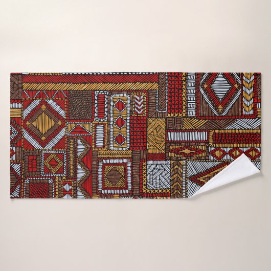 Style Patchwork Impression ethnique brodée (Serviette de bain)