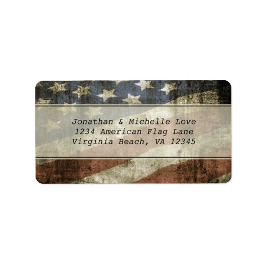  Style Patriotic American Flag Address Etiket (Voorkant)
