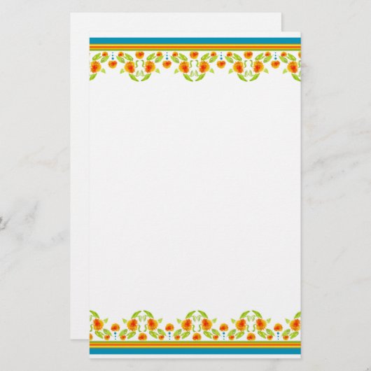 Style Pays Marigolds Bordure papeterie (Devant / Derrière)