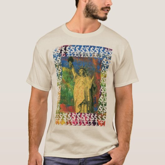 Style Peter Max design Statue of Liberty t-shirts (Devant)