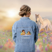 Style Raphael Cherubs & Typographie Denim Veste