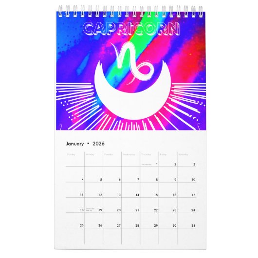 Style rétro-Astrologie calendrier 2024 (Jan 2026)