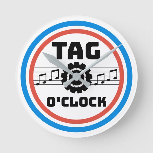 Style Rétro Barbershop Étiquette Heure Mur Horloge (Recto)