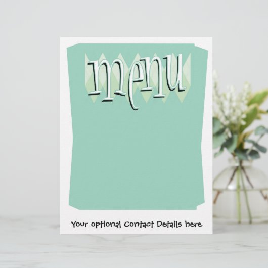 Style rétro cool modèle de menu blanc (Debout devant)