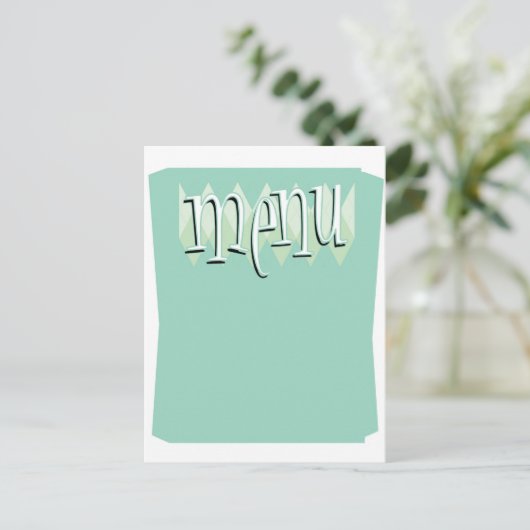 Style rétro cool modèle de menu blanc (Debout devant)