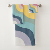 Style rétro couleur diagonale vagues design (En situation)