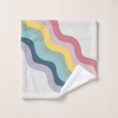 Style rétro couleur diagonale vagues design (Gant de toilette)