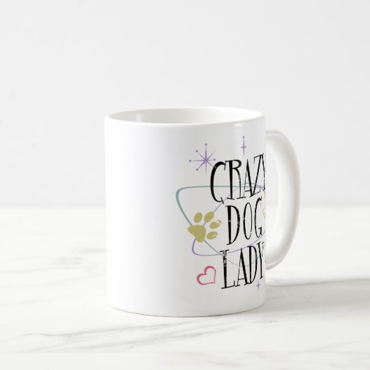 Style Rétro Crazy Chien Lady Mug (Devant droit)