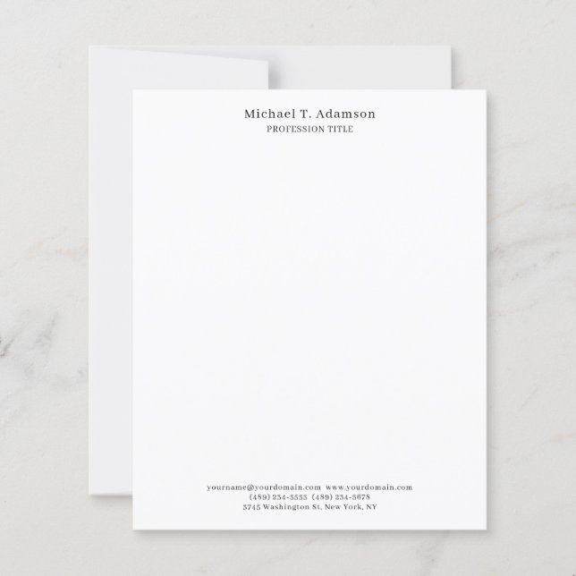 Style Rétro Élégant Simple Papier Blanc Uni (Devant)