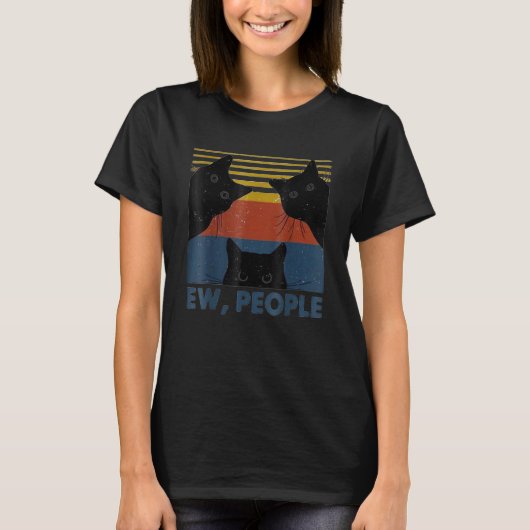 Style Rétro Ew, Peuple T-shirt Funny Chat Introver (Devant)