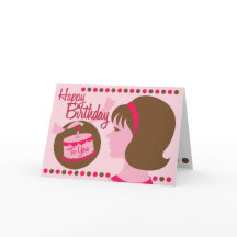 Style rétro Fille d'anniversaire - Carte de voeux