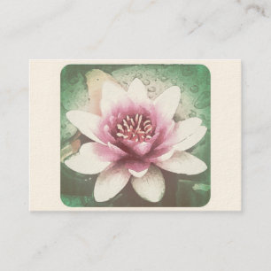 STYLE RETRO "LOTUS" CARTE DE VISITE SUR CRÈME