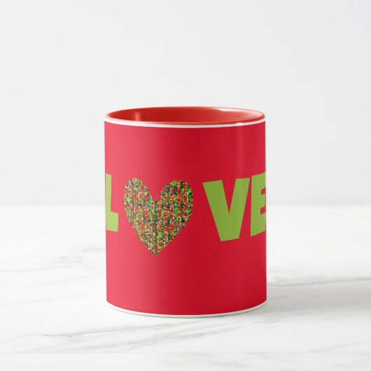 Style rétro LOVE et Heart Mug Cup (Centre)