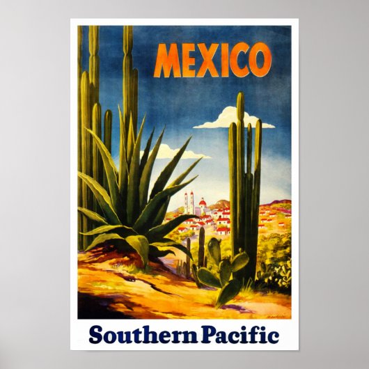 Style rétro Mexique Travel Poster (Devant)