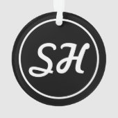 Style Rétro-Moderne Monogramme | Noir & Blanc (dos)