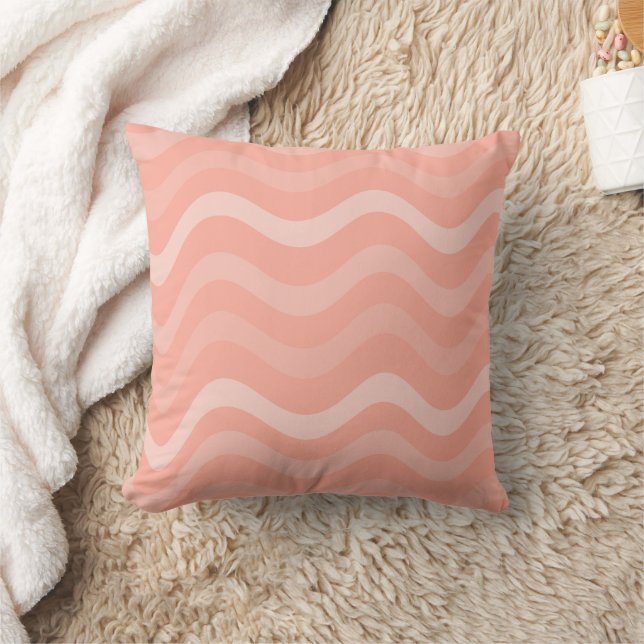 Style Rétro Pale Orange Vide Lattée Coussin (Couverture)