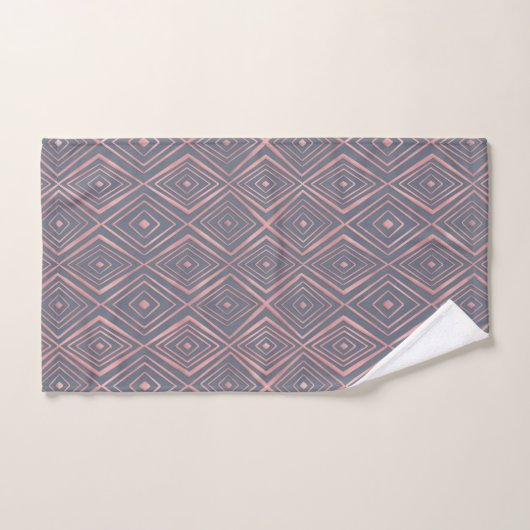 Style Rose Gold Diamond Formes Doodles Gris (Serviette à main)
