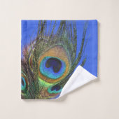 Style Royal Blue Green Peacock Feather (Gant de toilette)