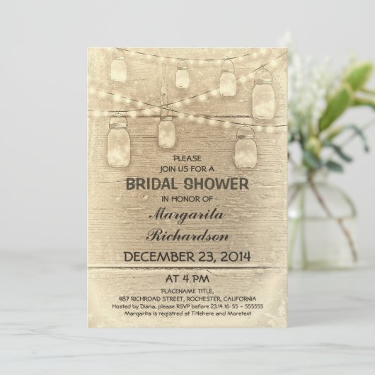 style rustique mason jars invitation douche nuptia (Debout devant)