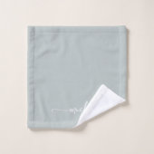Style Sage Green Monogramme Nom Script Signature (Gant de toilette)