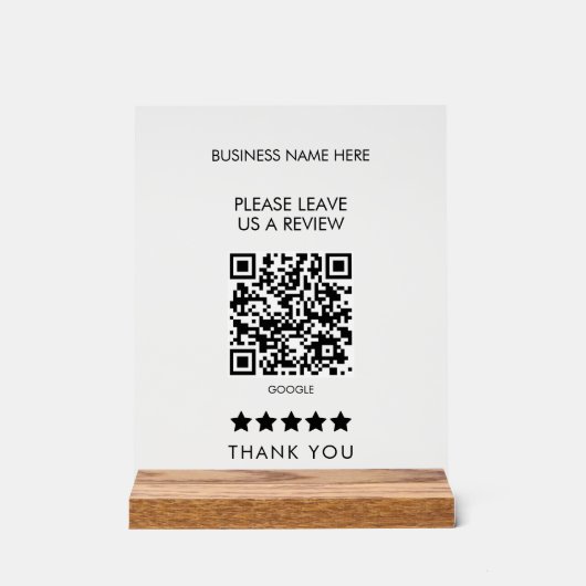 Style S'Il Vous Plaît Nous Laisser Un Avis QR Code (Recto)
