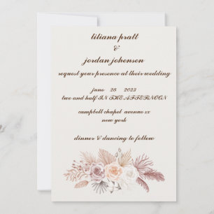 STYLE SIMPLE BOHO FAIRE-PART DE MARIAGE FLORAL