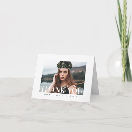 Style simple | Carte de remerciements d'obtention (Devant)