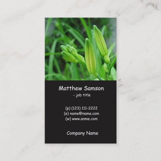 style simple, carte de visite lis vert (Devant)