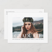 Style simple | Faire-part d'obtention d'une licenc (Devant / Derrière)